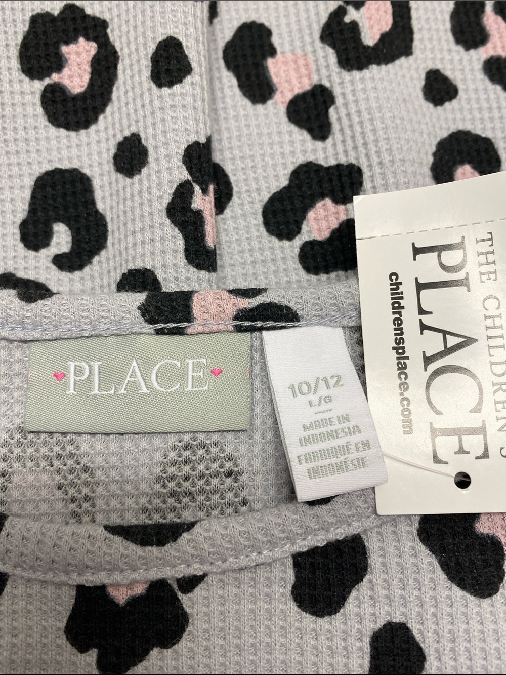 The Children's Place Gray Leopard Print Thermal Long-Sleeve Dress - Picture 2 of 7